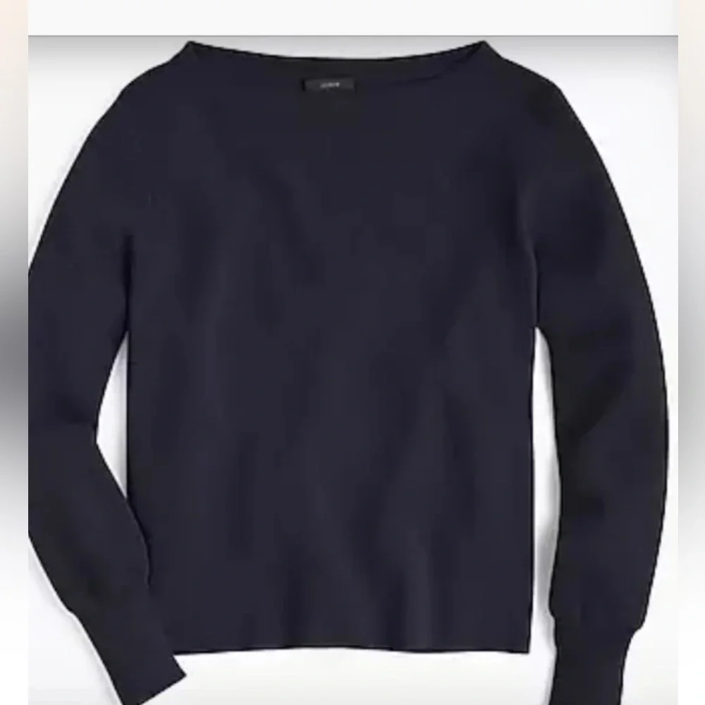 J. Crew Off-the-Shoulder Sweater in Navy